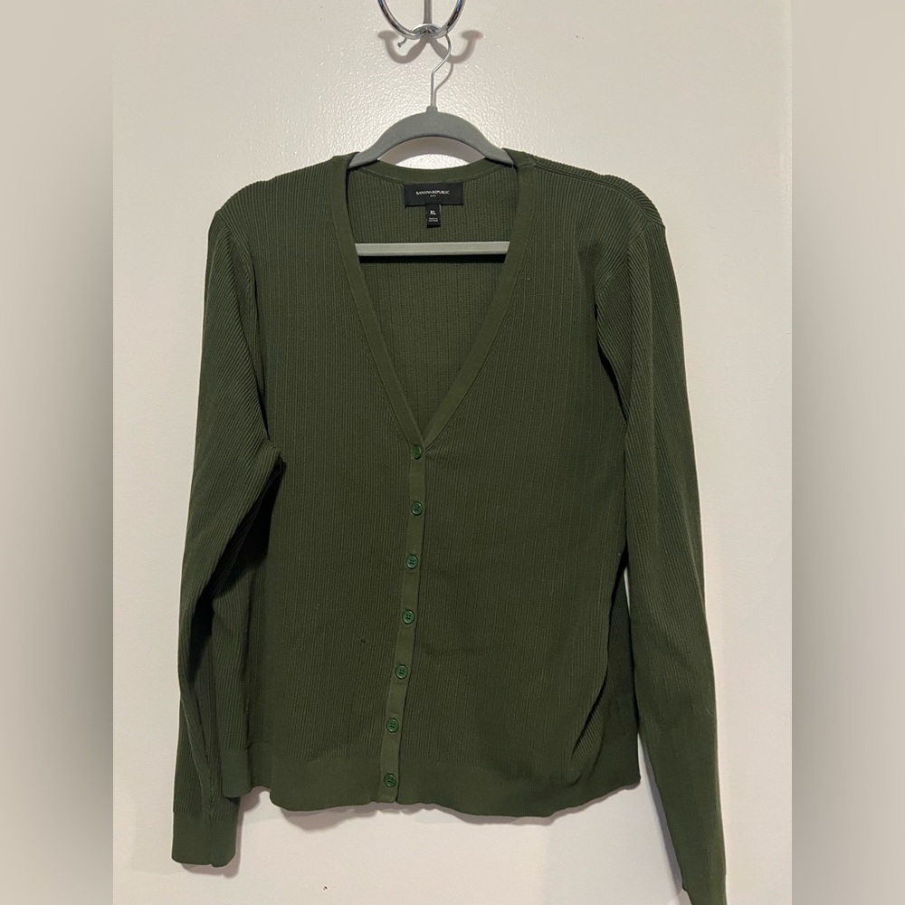 Banana Republic Olive Ribbed Sweater